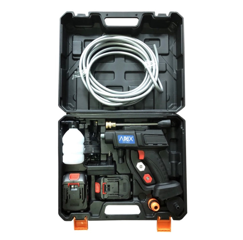 Hidrolavadora Portátil de Alta Presión Recargable – Línea Premium ¡Ideal para autos, jardines y mucho más! Incluye 1 batería de regalo