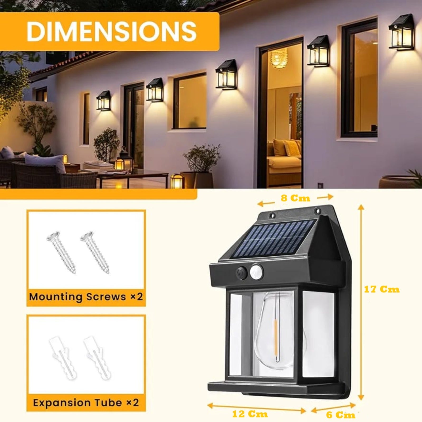 Lámpara Solar ECOLUX con sensor de movimiento – comodidad, seguridad y ahorro para tu hogar. Ilumina con energía solar.