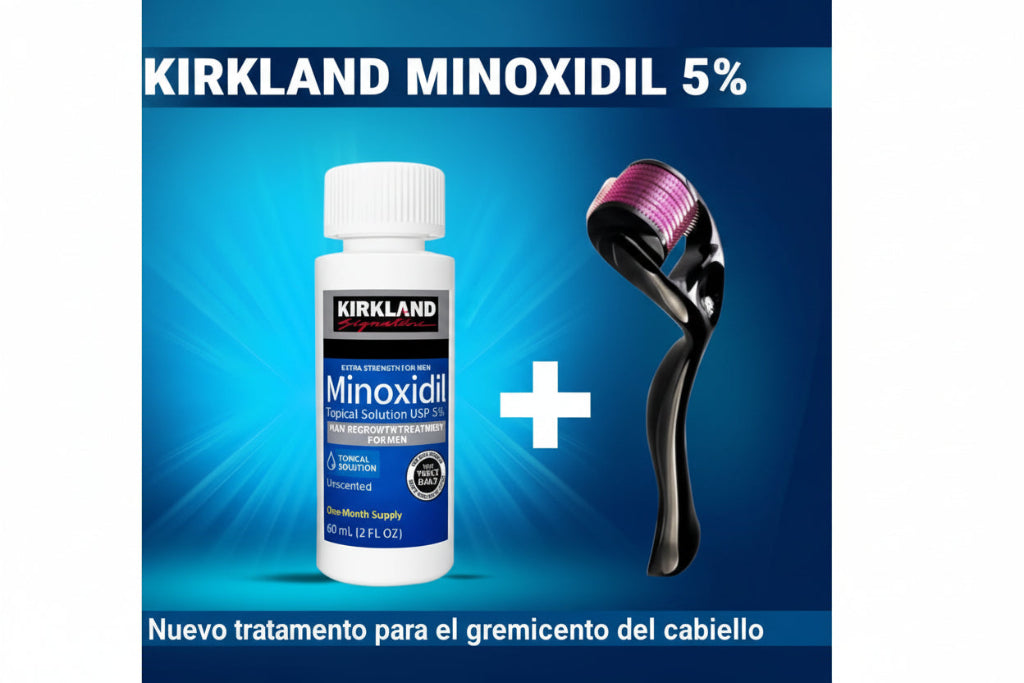 Kit Crecimiento Capilar Kirkland 5% + Derma roller — Densidad & Resultados Reales